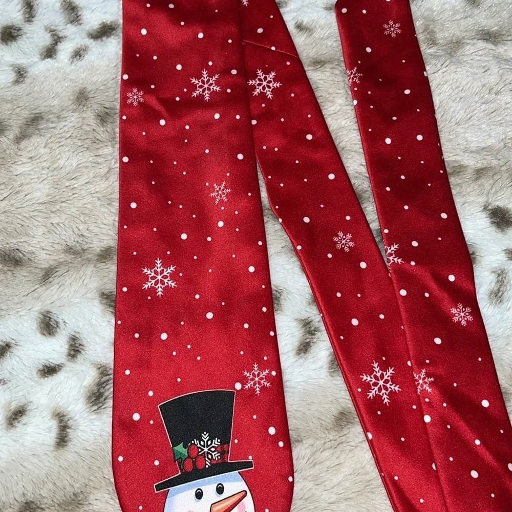 Holiday Snowman Scarf Red